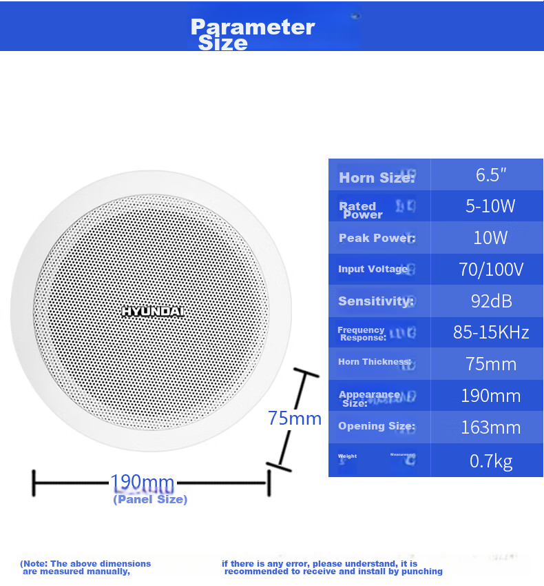 HYUNDAI HYUNDAI N4 Wireless Bluetooth Ceiling Speaker Set, Home Theater Suspended Ceiling Speakers for Living Room And Conference Rooms (Requires Transmitter for Use) 9