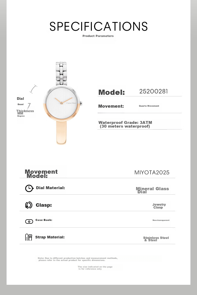 Calvin Klein CK Watch, Light And Night Style, Steel Strap, Simple And Fashionable Women's Wristwatch, Goddess Festival New Year Gift, 25200281 2