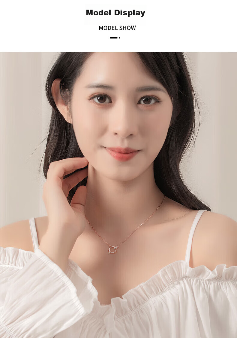 GLTEN Mobius Ring 999 Pure Silver Necklace, Women's Jewelry, Birthday Gift, Light Luxury Niche Pendant, for Girlfriend Or Wife 9