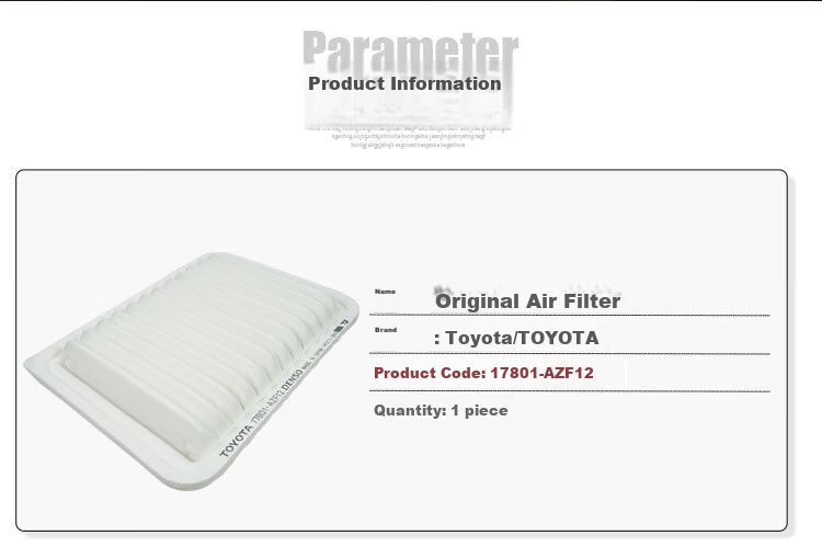 TOYOTA Original Air Filter/air Cleaner for Yiqi Aftermarket Weichi 1.3L 1.5L/Weichi FS 1.3L 1.5L 3