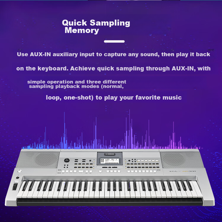 YAMAHA KB308 Electronic Keyboard, Noble Silver, 61 Keys, for Adults And Children, Professional Teaching And Performance, Portable, Standard Configuration Plus Complete Accessories 15