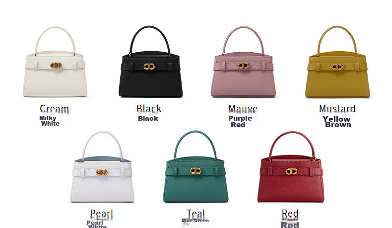 CHARLES&KEITH Textured Lychee Pattern Metal Buckle Kelly Bag, Handbag, Shoulder Bag, Women's Bag, Gift, CK2-50270880 5