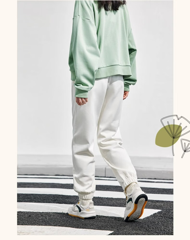 Anta Fleece Lined Jogger Pants | Knitted Women's Sports Trousers Winter New Fleece Warm Casual Elastic Cuff Sweatpants 13