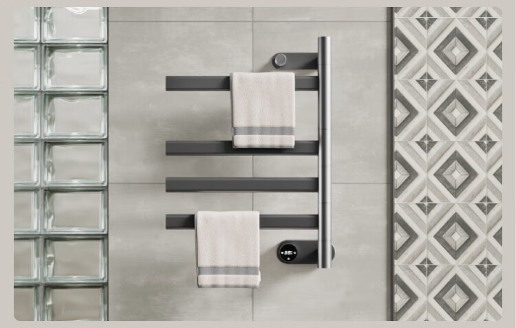 JD Original Warm Wing Electric Towel Rack, Towel Drying Rack, Bathroom Carbon Fiber Heating Pack, Installation, Soft Mist White 23