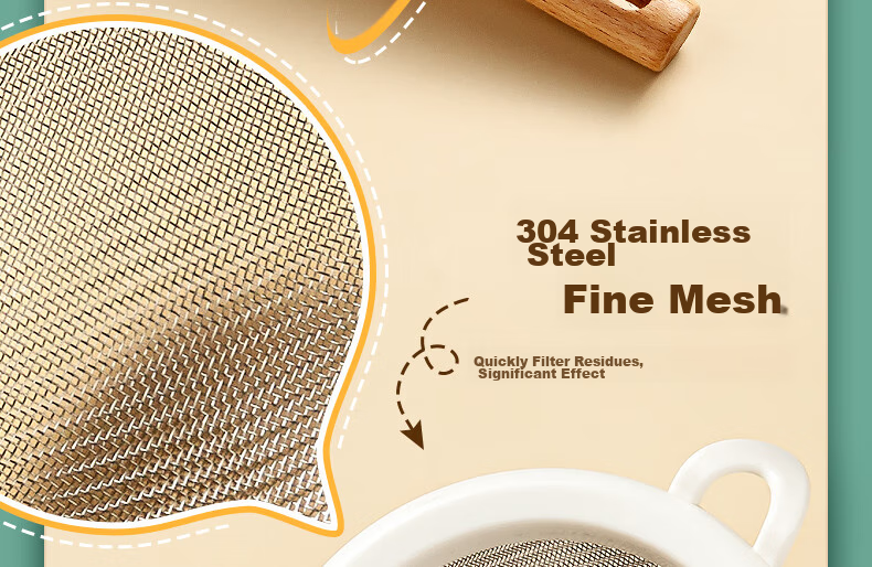 COOKSS Baby Food Preparation Tools, Strainer Mesh, Soy Milk Filter, Egg Tart Liquid Stainless Steel Filter, for Home Baking 3