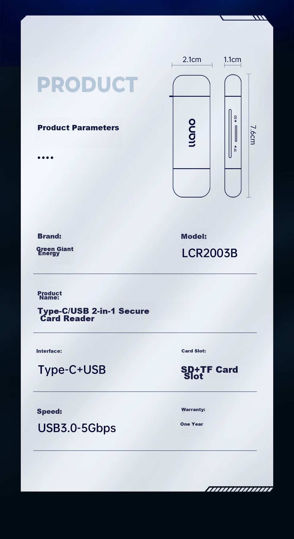 Llano USB/Type-C Card Reader 3.0 High-Speed SD/TF Card Multi-Functional All-In Dual Card Reader Compatible with Action Cameras, Android, Apple 17 Phones/iPad Tablets Drones 12