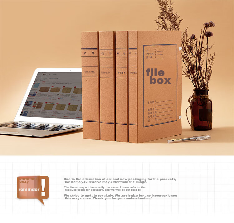 COMIX 10 Pieces 40mm Mixed Pulp 250g Kraft Paper File Boxes Document Storage Boxes for Party Building, Finance, Student Exam Storage EA1024-10 11