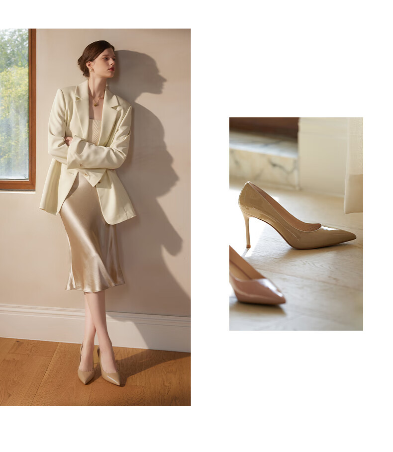 73Hours Celebrity-Inspired Women's Shoes, Brittany Professional High Heels, Wedding Shoes, Shallow-Mouth Pumps, Soft-Soled Comfortable Women's Shoes 9