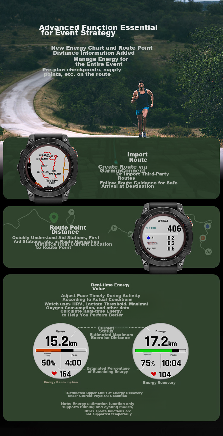 GARMIN Fenix7 Flagship Solar-Powered Heart Rate And Blood Oxygen Smartwatch for Running, Cycling, And Outdoor Sports, DLC Carbon Black 12