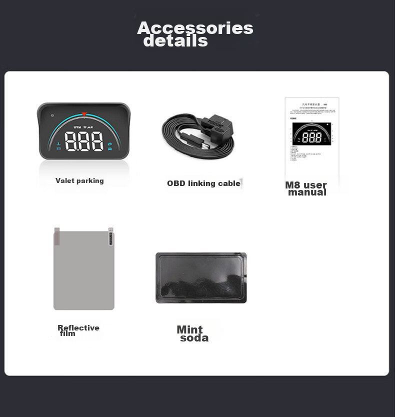 XINWUZHIJING M8 HUD Head-Up Display, Universal OBD Car Navigation System, High-Definition Projection for Driving, 2026 Model 13