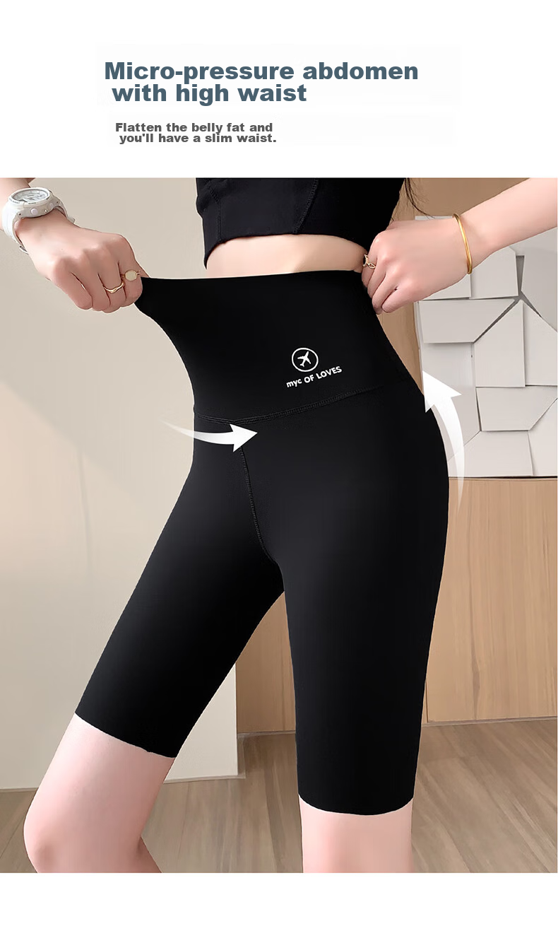 LangSha Five-Point Shark Shorts for Women, Sports Cycling Yoga Pants, Summer Anti-Chafing Slim-Fit Safety Shorts for Outdoor Wear 3