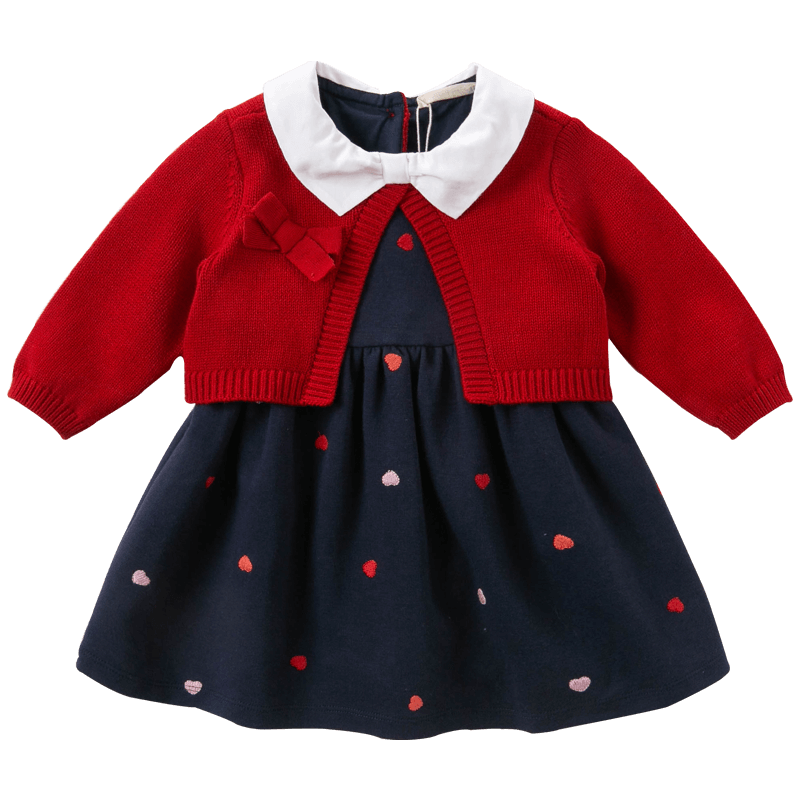 DAVE & BELLA [Same As in Mall] Girls' Dress Children's Dress Spring And Autumn Princess Dress Baby Clothes