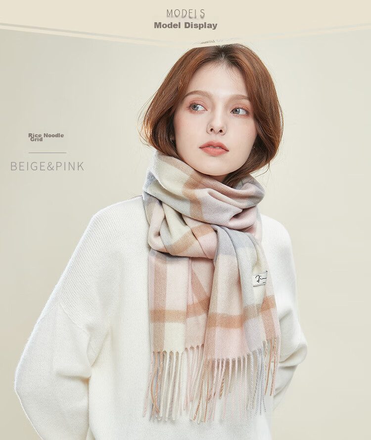 JIUMU Pure Wool Scarf for Women, Autumn And Winter Neck Warmer, Ladies' Warm Shawl, Gift for Women on Mid-Autumn Festival Or Birthday, Gift Box Packaging 9