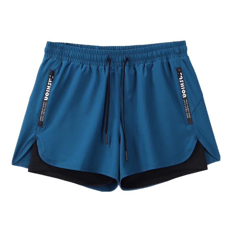 BURUITE Men's Sports Shorts, Track And Field Marathon Training Pants, Summer Ice Silk Quick-Dry Three-Quarter Length Shorts, Running Shorts with Lining, Fitness Pants