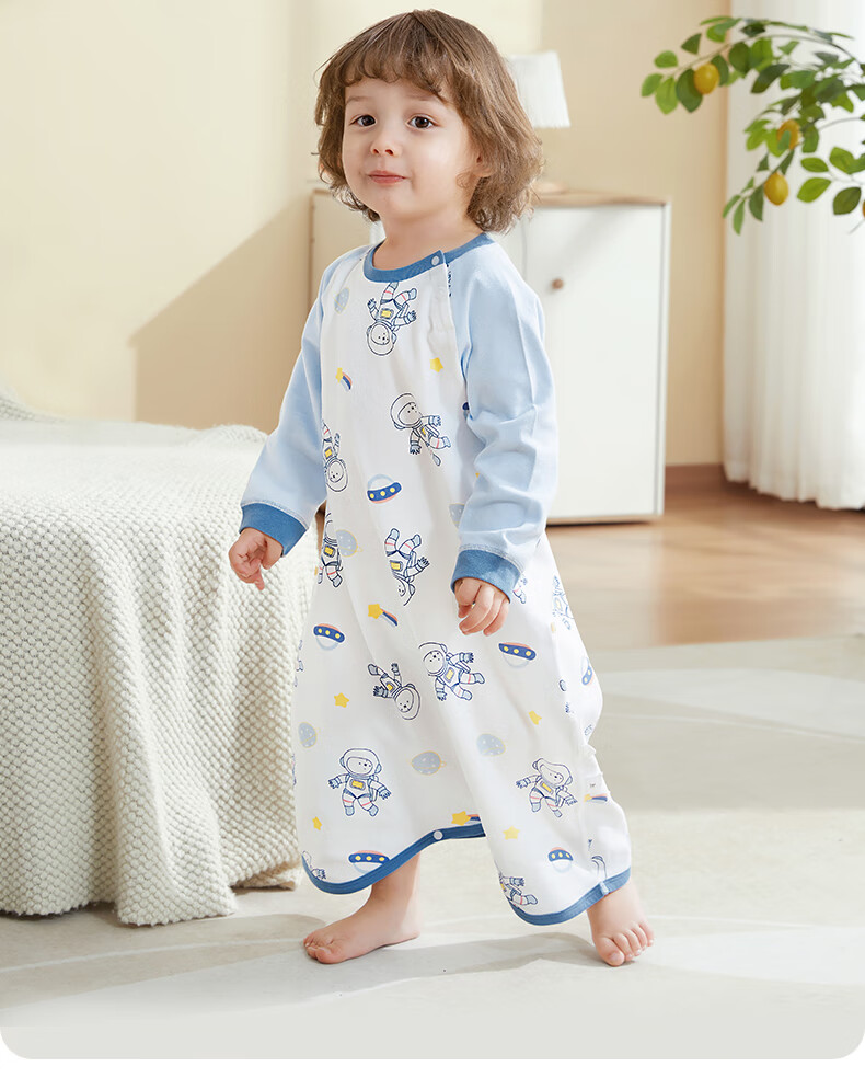 Beitaisi Baby Clothes, Spring And Autumn Cotton Pajamas, All-Season Infant Nightgown, Anti-Kick Blanket, Belly Protection, Cold Prevention Sleepwear 25