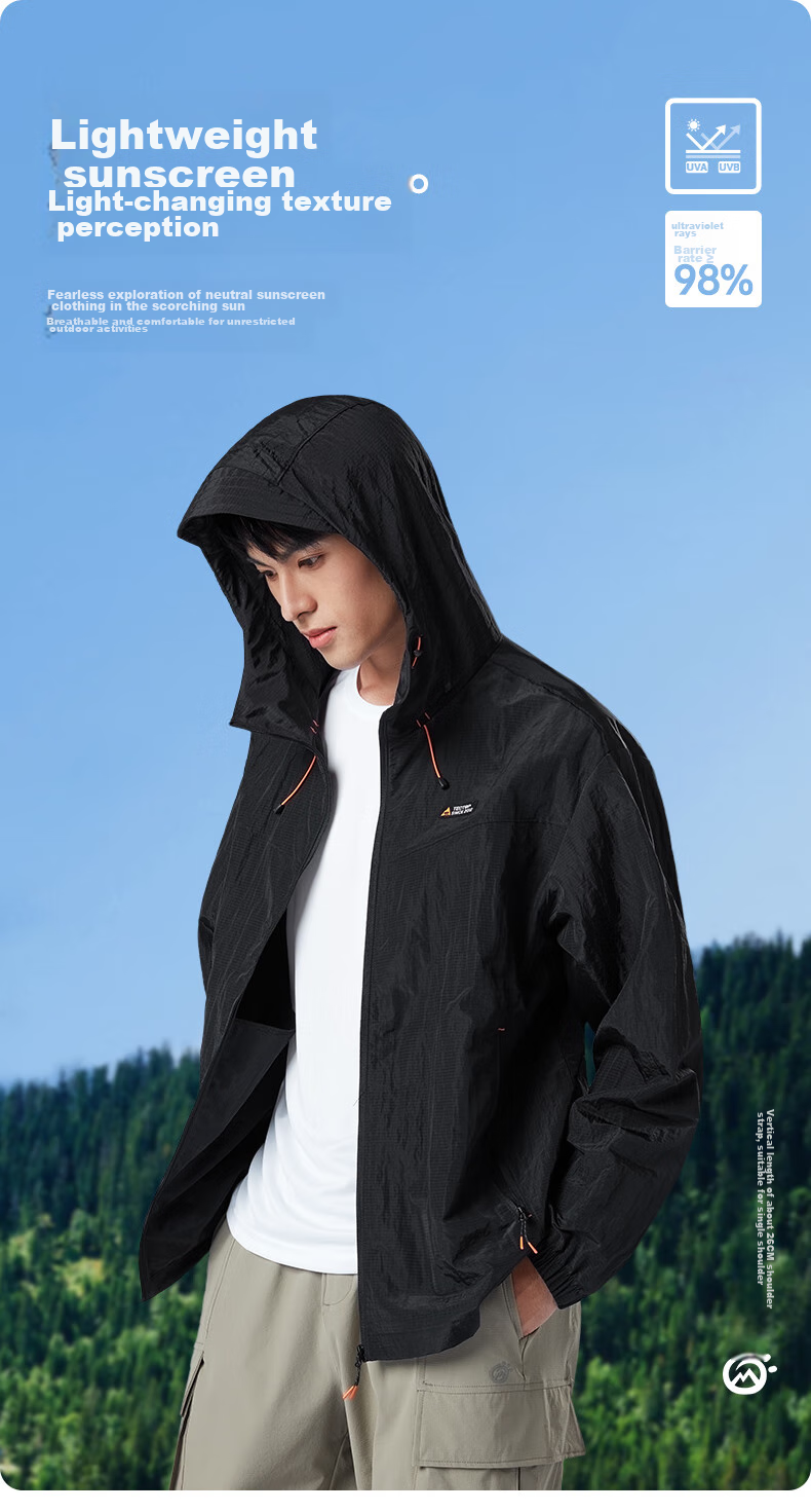 TECTOP Sun Protection Clothing, Summer UV-Resistant Couple Style, Outdoor Travel Windbreaker, Deep Navy Blue, Size L 1