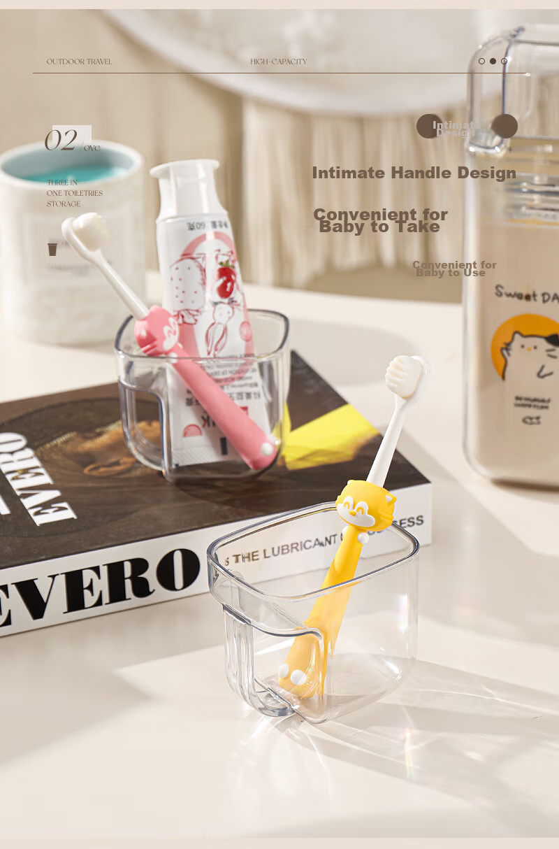 Bydoll Travel Cup, Toothbrush Cup, Portable Mouthwash Cup, Toothbrush Storage Box, Three-In Anti-Shake Sealed Leak-Proof PP Universal 5