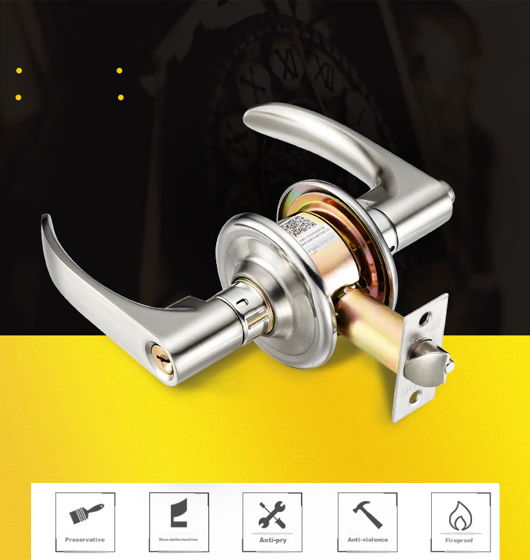 Fly.Globe Spherical Lock, Indoor Bedroom Door Lock, Single Latch Handle Lock, Double Latch Universal Model FQ-202SB 11