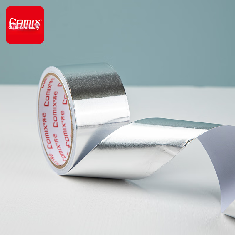COMIX Aluminum Foil Tape, Oil-Resistant Corrosion-Resistant Range Hood Interface Thickened Pure Aluminum High-Temperature Resistant Pipe Insulation Sealing Kitchen Stove Waterproof Oil-Proof 48mm*10m Silver 1 Roll EP021