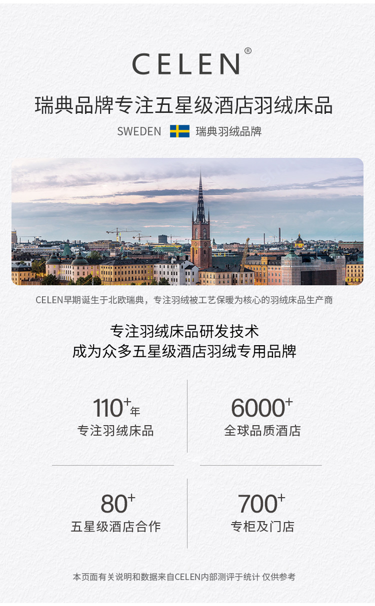 88563-CELEN羽绒被 欧洲进口 羽绒被芯95%白鹅绒被芯80支 五星级酒店家用双人秋冬被子加厚 95%白鹅绒(冬被) 200*230cm(适用1.5/1.8m床)-详情图