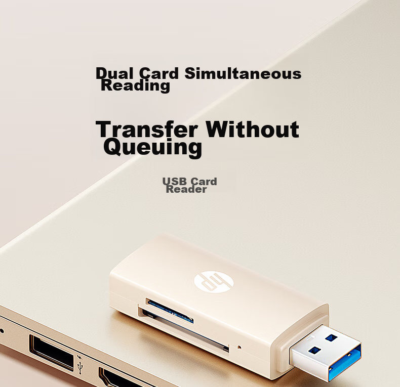 HP USB Flash Drive, SD/TF Multi-Functional All-In Card Reader for Computer, Phone, IPad, Camera, Dash Cam, Surveillance Memory Card, Milk Tea Color 3