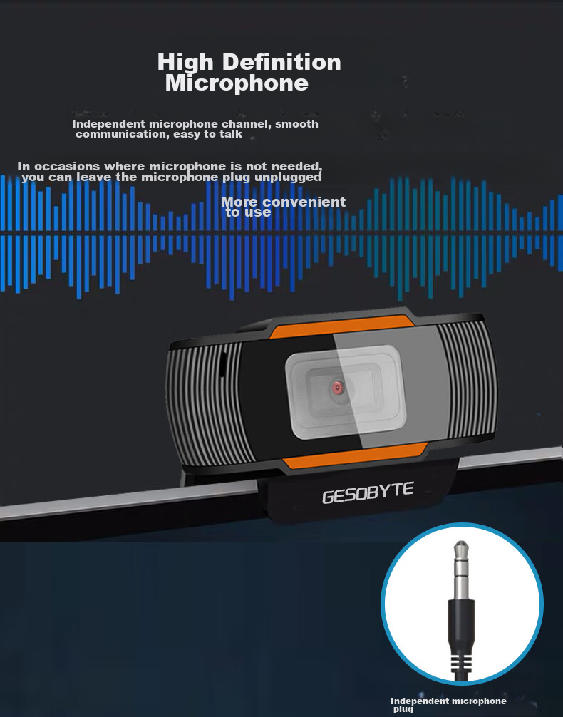 GESOBYTE C205 Computer Webcam, 720P HD Microphone, Video Calls, Conferences, Postgraduate Entrance Exams, Interviews, Online Classes, Desktop All-In Live Streaming, Home Teaching, USB External Connectio 4