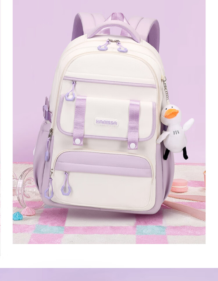 COOLBABY Middle School Student Backpack with Large Capacity And Multiple Compartments, Girls' High School Student Shoulder Bag, Karisha Series 10