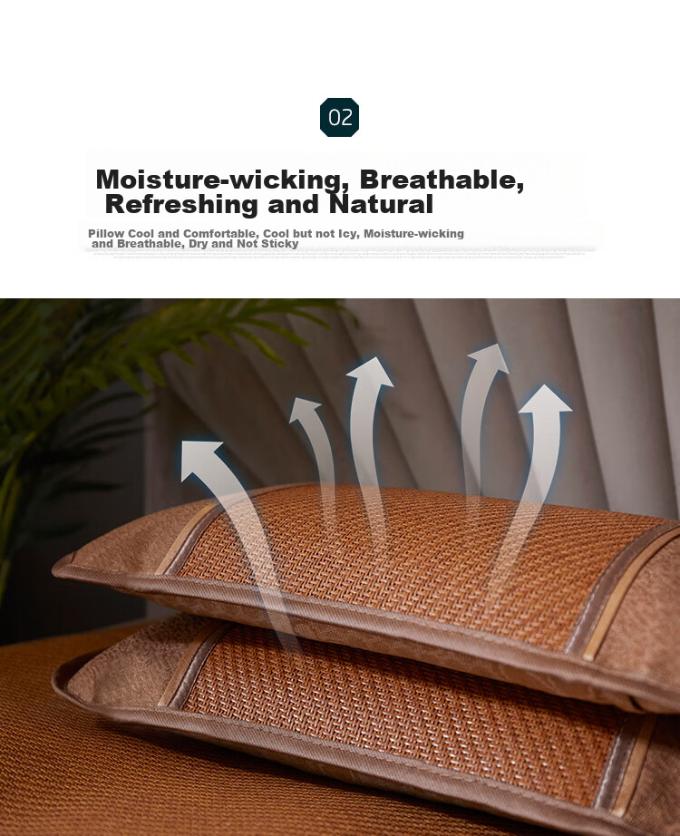 Yierman Cooling Mat Pillow, Rattan Mat Tea Pillow Core, Summer Adult Sleeping Cervical Spine Protection Pillow, Jiashang Pillow, One Pair of Pairs 5