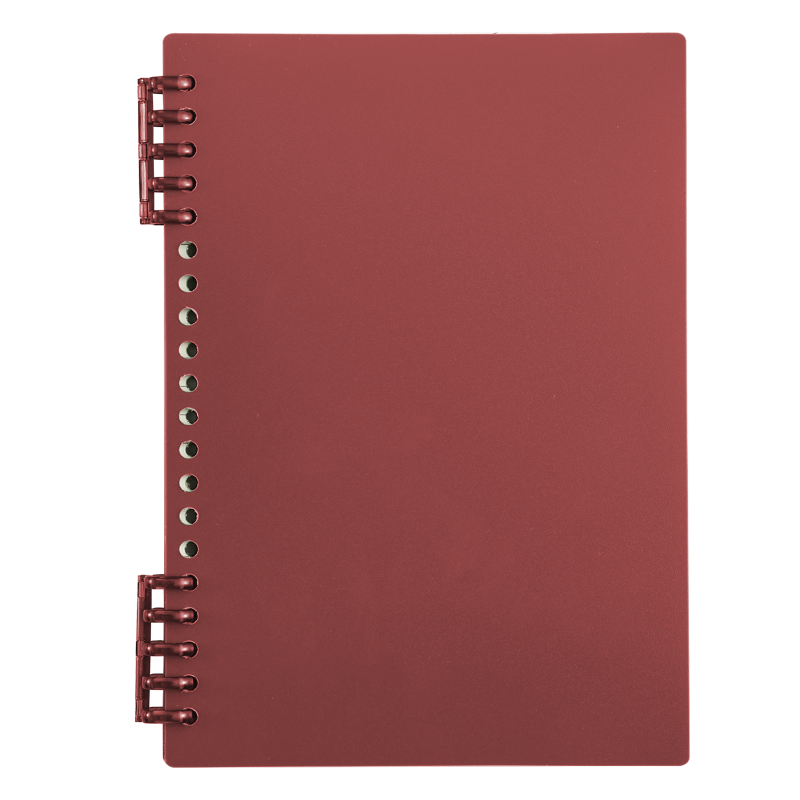Faramon B5/60 Sheets Soft-Touch Loose-Leaf Notebook Detachable Refillable Student Coil Notebook Thickened Study Notes B5-Red/Lined