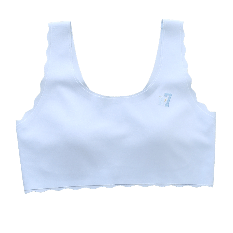 Ailier &ouluola Girls' Underwear for Ages 9-12, First Stage Developmental Bra for Elementary School Students, Little Girls' Camisole And Training Bra, Blue, XL