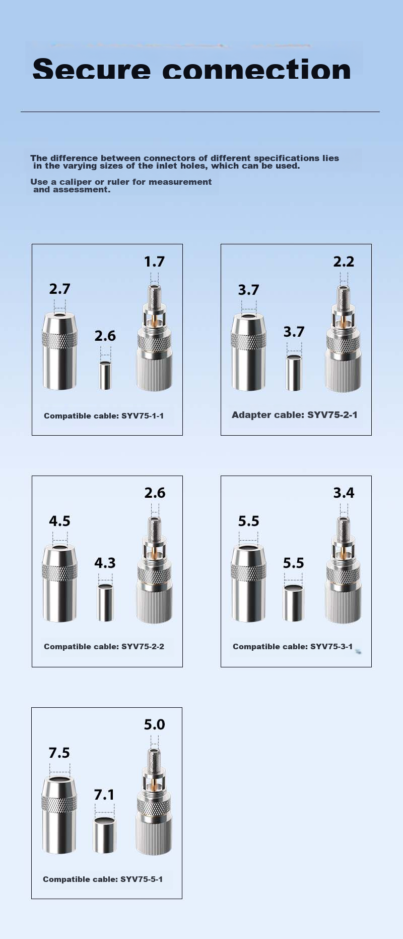 BOYANG L9 Head L9-J 2M Two-Meter Head E1 Siemens DDF RF Cable Plug Coaxial SYV-75 Cable Connector, Pack of 10, BY-L9 11