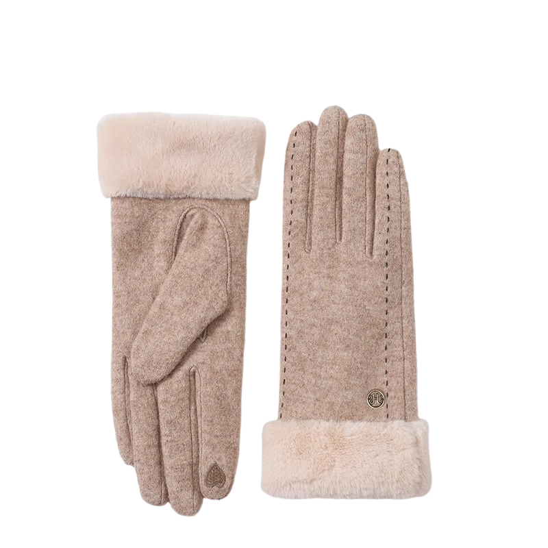 Hengyuanxiang Women's Gloves, Warm, for Winter Outdoor Use, Wool-Lined, Thickened, Frost-Resistant Gloves, Birthday Gift for Girlfriend Or Wife