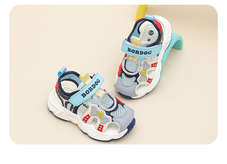 BOBDOG Children's Shoes, Summer Soft-Soled Walking Shoes, Breathable Sports Sandals for Baby Boys, 105342078, Navy Blue/light Moon, Size 28 4