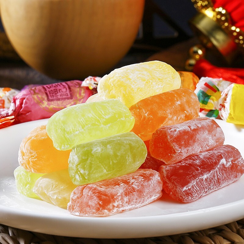 圣福记高粱饴拉丝软糖水果味 500g*2袋 山东特产 老式糖果 怀旧零食