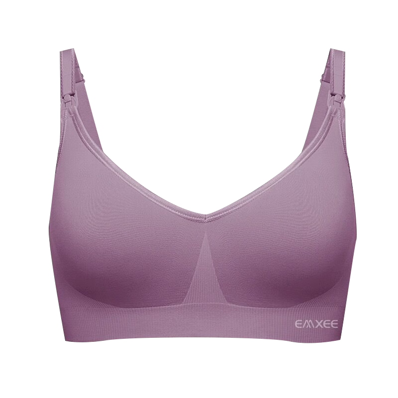 EMXEE Nursing Bra, Thin, Push-Up, Wireless, One-Piece, No-Slip Cups, Seamless, Maternity Bra for Breastfeeding, Turquoise Green, Size L