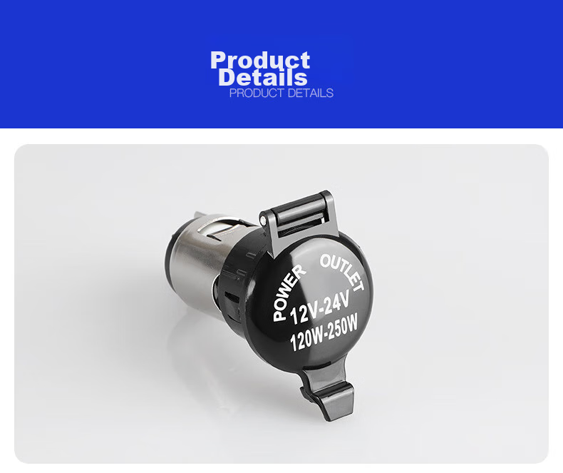 Meiyazhixing Car Cigarette Lighter Socket, 12V/24V Cigarette Lighter Socket Accessory, High-Power Car Cigarette Lighter Power Socket 4