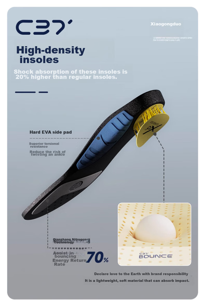 ANTA Men's Sports Nitrogen Technology Air Cushion Insoles for Actual Combat Sports, Shock-Absorbing, Foot-Protecting, Non-Slip, Wear-Resistant Shoe Insoles 9