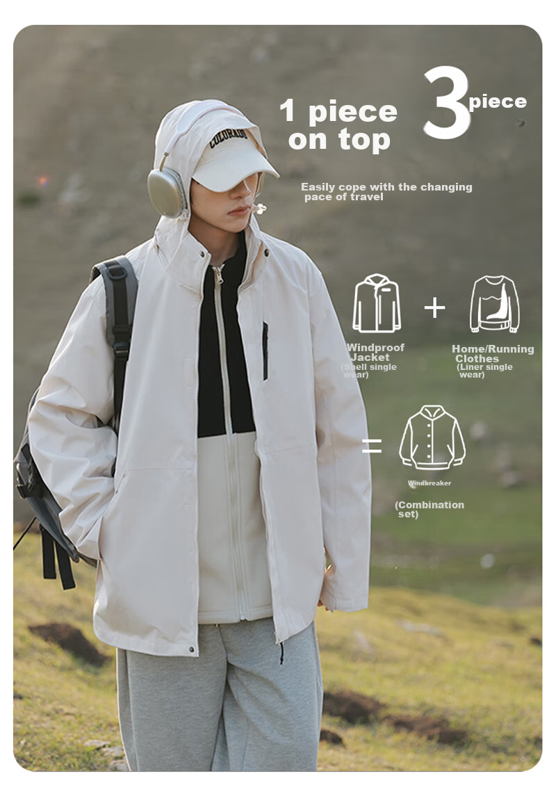 HIPANDA Hello Panda Jacket for Men And Women, 2026 Hooded Jacket, Couple's Outfit, Outdoor Hiking Wear, Army Green, Size M 12