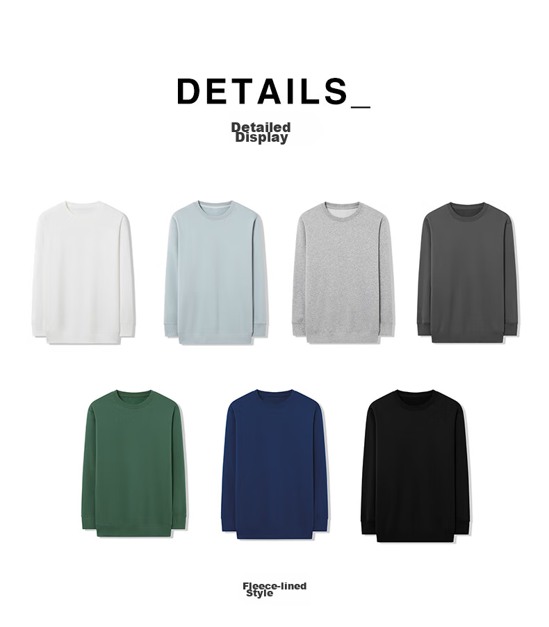 MARKLESS Men's Sweatshirt 100% Cotton Autumn Casual Crewneck Pullover 0434 Pine Green 2XL 33