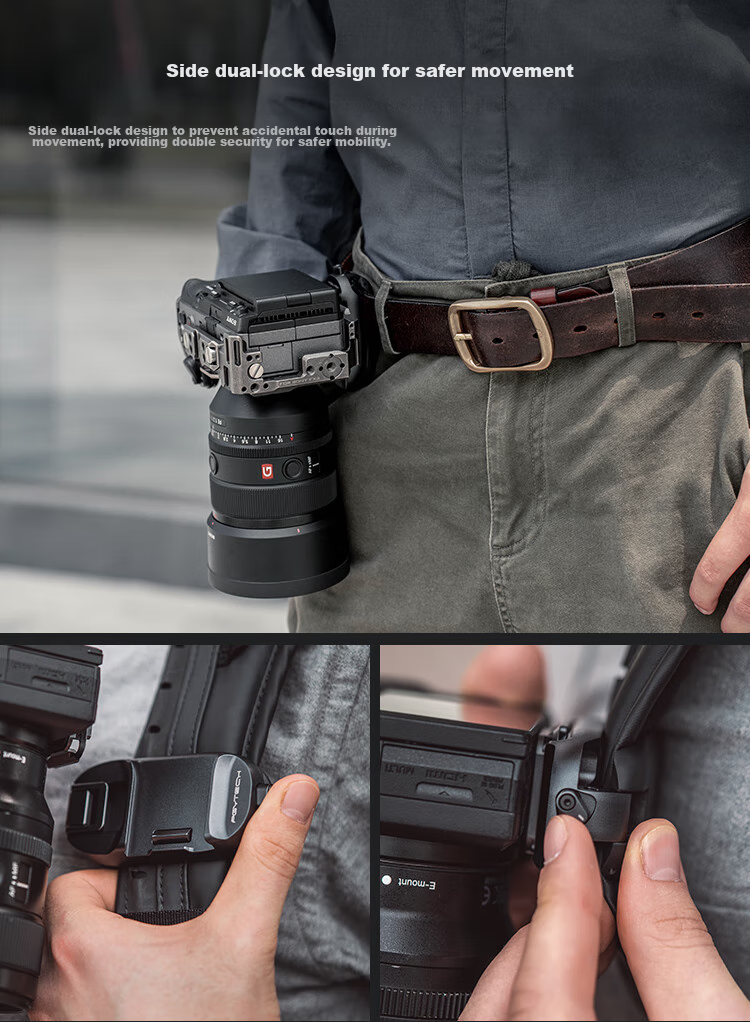 PGYTECH Camera Quick-Release Strap for DSLR And Mirrorless Cameras, Waist Strap, Quick Gun Hand, Action/GoPro/Insta Sports Camera Shoulder Strap Buckle 6