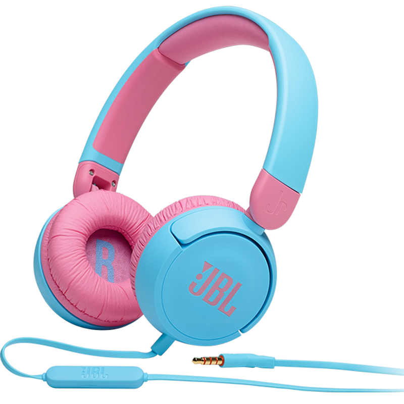 JBL JR310 Wired Headphones with Microphone for Kids, In-Line Control, No Delay, 85dB Safe Volume Protection, for Students' Online Classes And Calls, Summer Vacation Gift, Blue