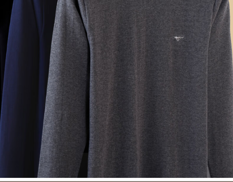 Seven Wolves 100% Cotton High Neck Autumn Winter Men's Thermal Shirt Windproof Neck Protection Pure Cotton Base Layer 9