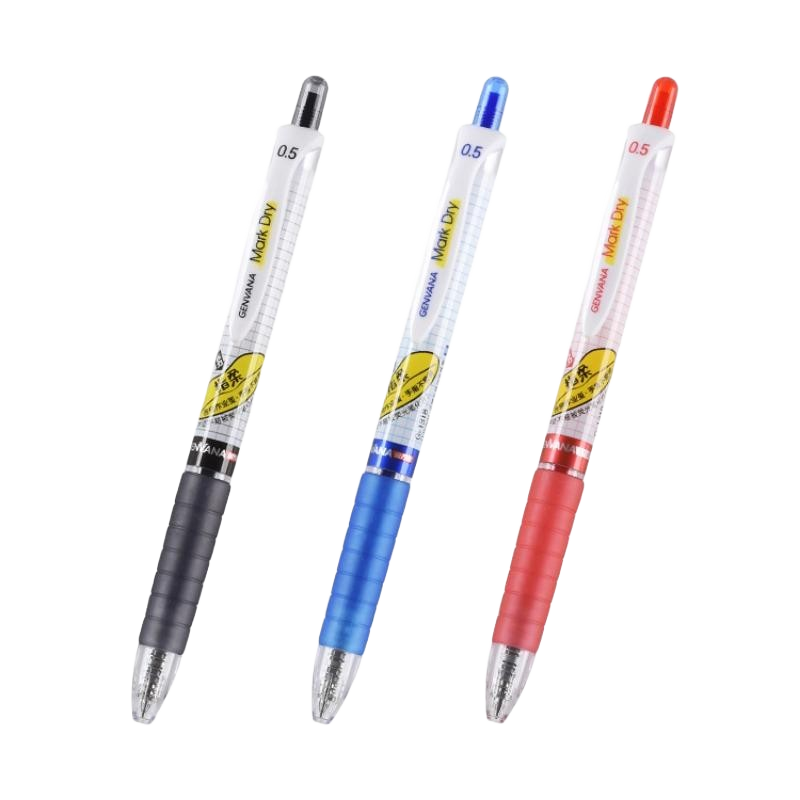 Genvana [Quick-Drying] 0.5mm Black Soft Gel Pen with Bullet Tip, Retractable Signing Pen for Students, 12 Pens/Box G-1318