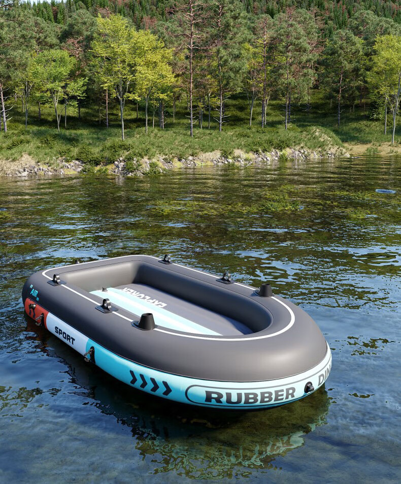 ASORAIN 4-Person Warrior Inflatable Kayak Fishing Lure Boat Thickened Rubber Dinghy Assault Air Cushion Fishing Camping Boat 31