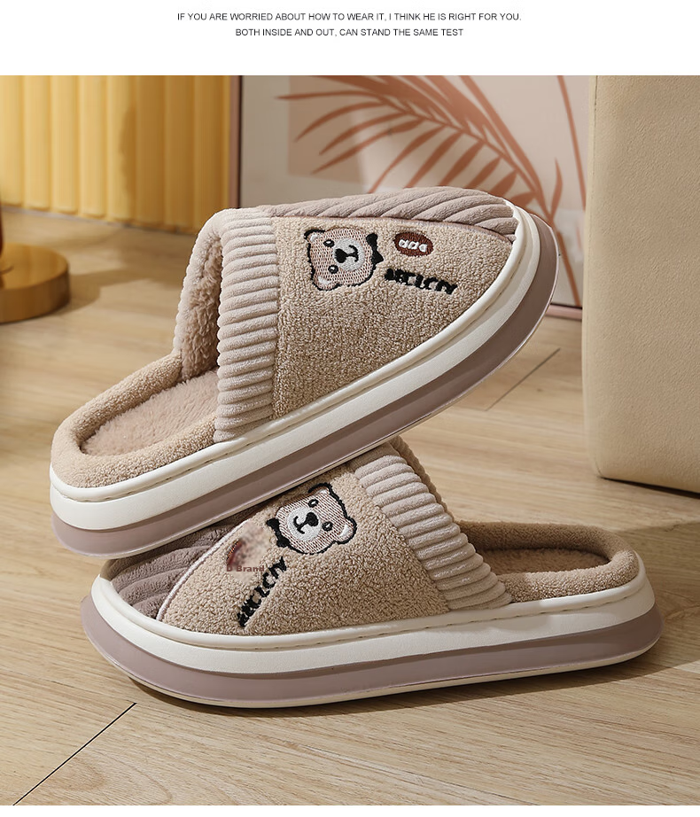 CARTELO Cotton Slippers for Men, Winter Indoor Slippers, Warm Home Cotton Slides, Men's Cotton Shoes, 1517M, Gray, Size 42-43 17