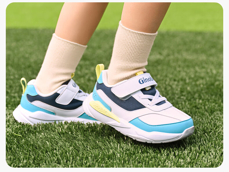 Ginoble Toddler Shoes for 18 Months to 5 Years Old Boys And Girls, Retro Trendy Children's Shoes, Spring 2025 GW1696 Bright White/Night Shadow Blue 17