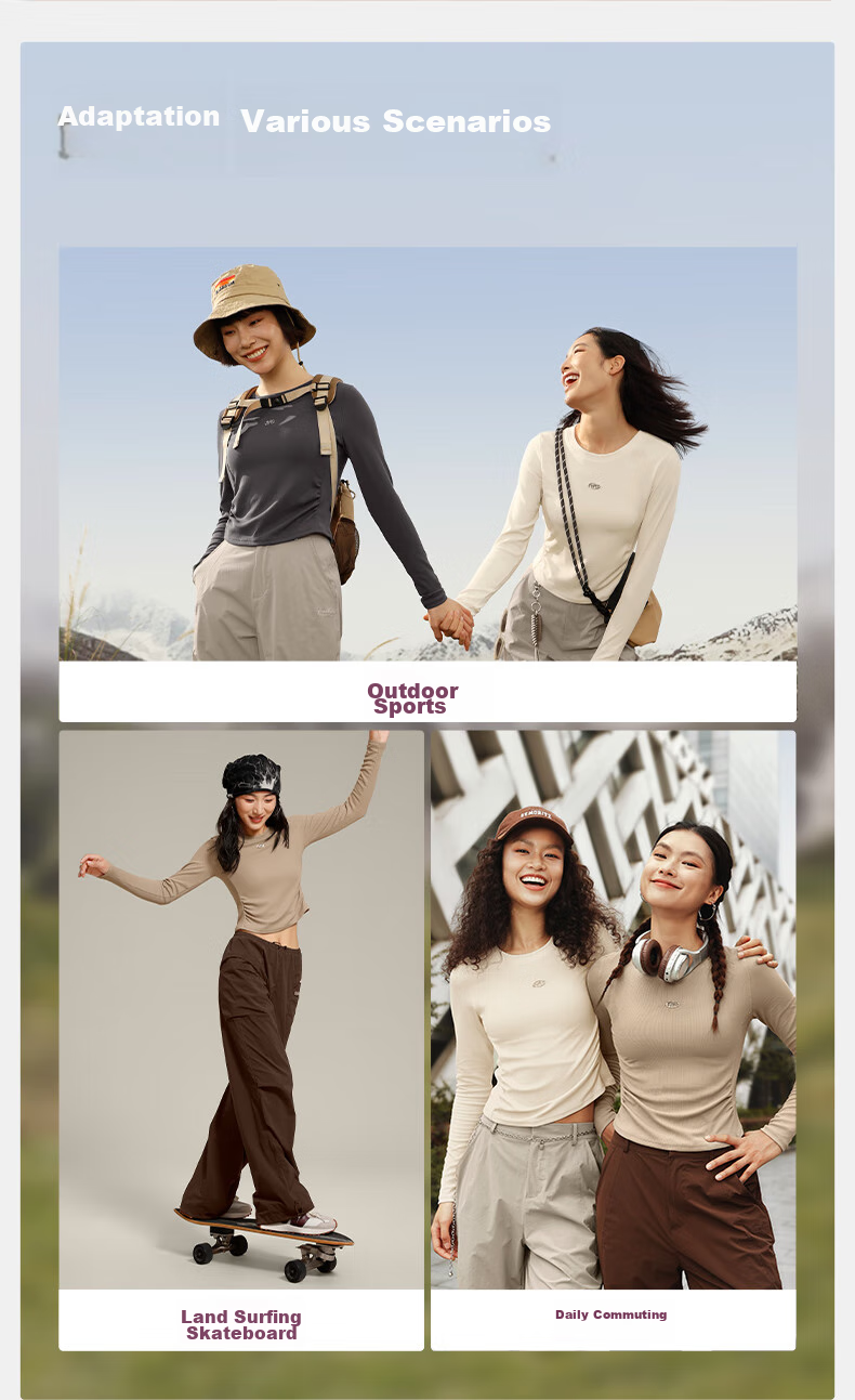VFU Quick-Dry Women's Yoga Top, Outdoor Sun Protection, Moisture-Wicking Running Fitness Wear, Autumn Season, Roasted Milk Apricot Color, Size M 5
