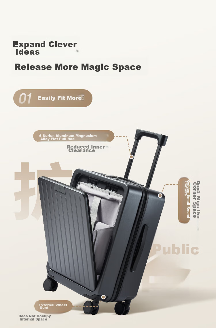 JD Original One-Click Luggage Lite, Suitcase Carry-On Travel Case, Graphite Gray, 20-Inch Mingri Delivery 7