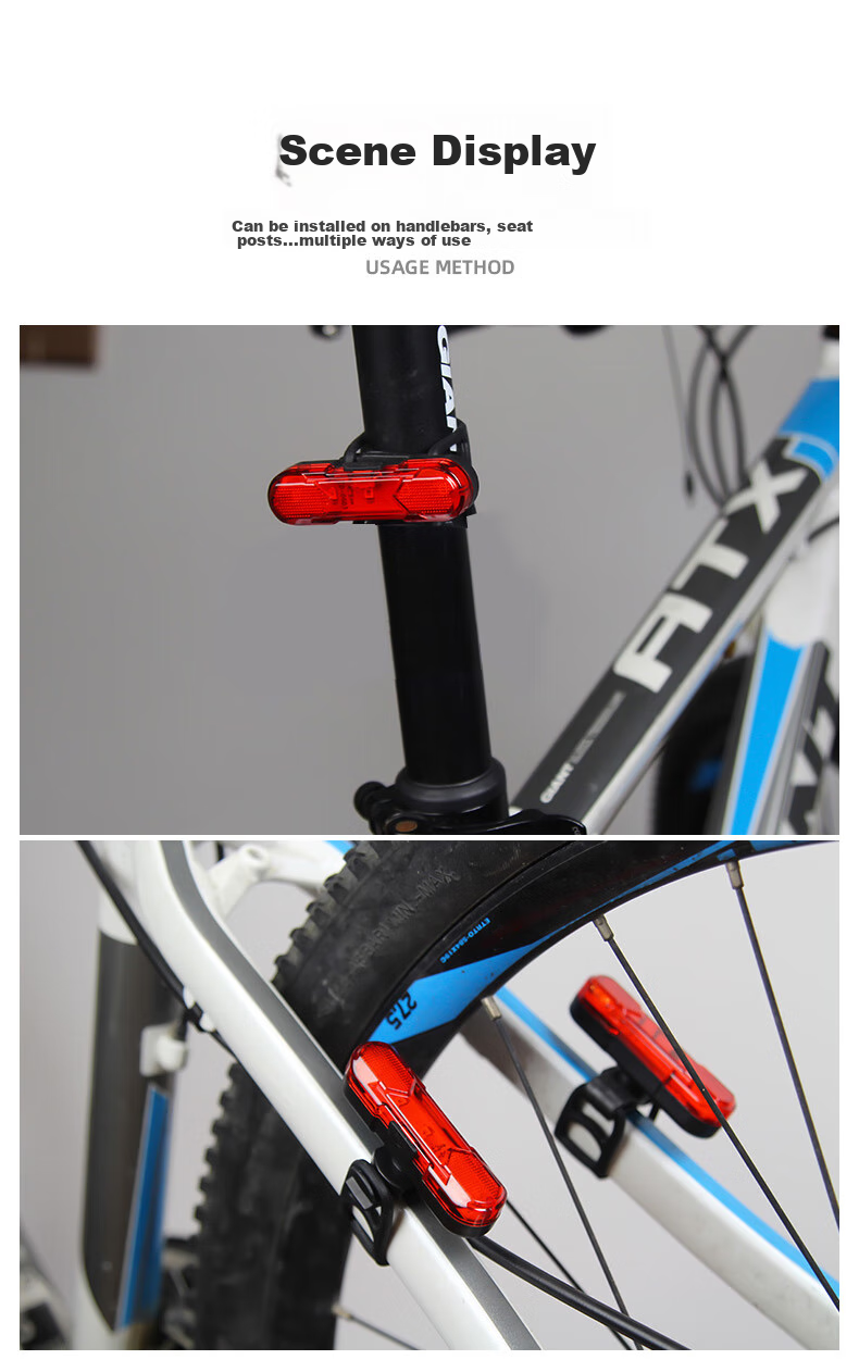 Bicycle Light, Cycling Equipment, Front And Rear Lights, Mountain Bike Night Riding Safety Warning Light, Waterproof USB Rechargeable High-Beam Flashlight, Road Bike Front And Rear Lights 10