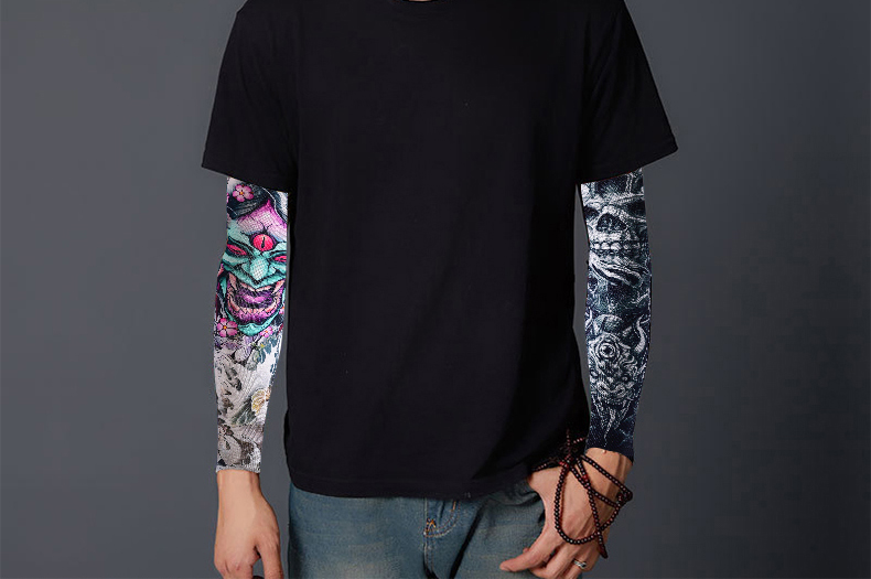 RED DRAGONFLY Tattoo Ice Sleeve Men's Floral Arm Sun Protection Ice Silk Arm Sleeve Summer Sunshade Cooling Sleeve Personalized Arm Guard 15